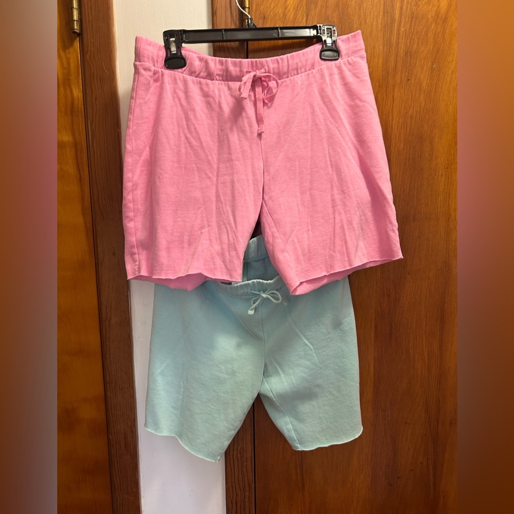 No Boundaries Pink & Mint Drawstring Knit Athletic Shorts